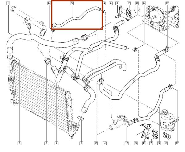 217415590r mangueira do aquecedor saida agua renault duster