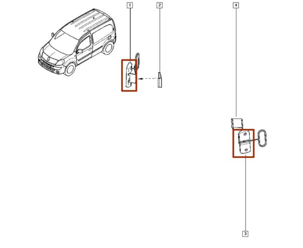 7700303749 batente lateral da porta traseira renault kangoo.catcar