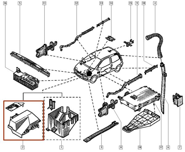 7700410067 tampa da caixa de fusíveis renault twingo catcar