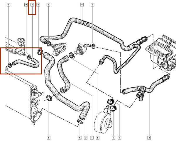 7700430489 mangueira vaso de expansão renault kangoo clio catcar