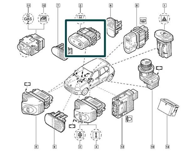 8200446720 botão trava porta renault clio