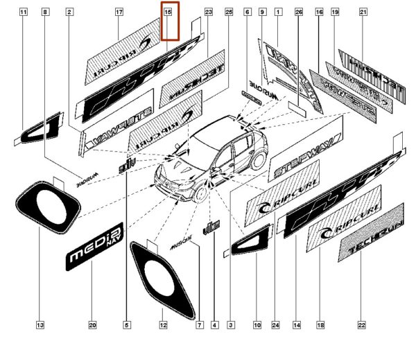 99044590 faixa adesiva renault logan sandero catcar