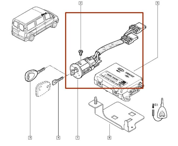 7700805669 chave de contato renault master clio catcar