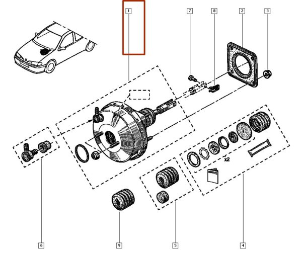 7701206238 servo de freio renault megane