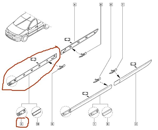 7701477637 friso porta da dianteira direita renault megane catcar