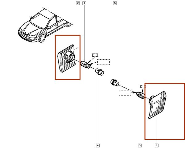 8200003475 pisca lateral dianteira renault laguna catacr
