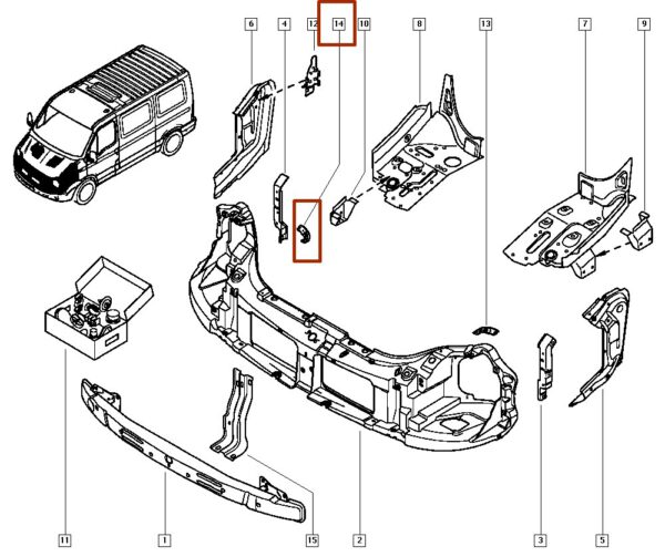 8200348170 suporte do paralama dianteiro renault master catcar