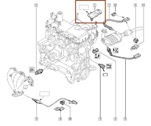 8200719629 sensor map renault master clio megane original catcar