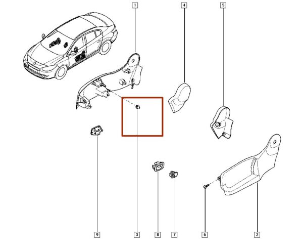 clip carter renault clio fluence 7701060690 b