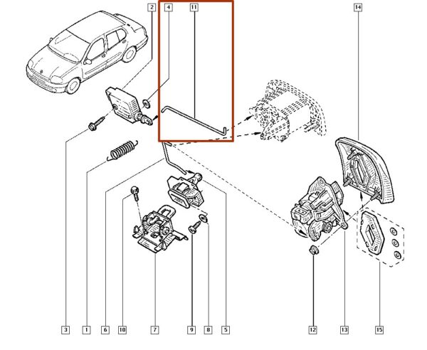 haste liame do porta mala renault clio ii 7700432265