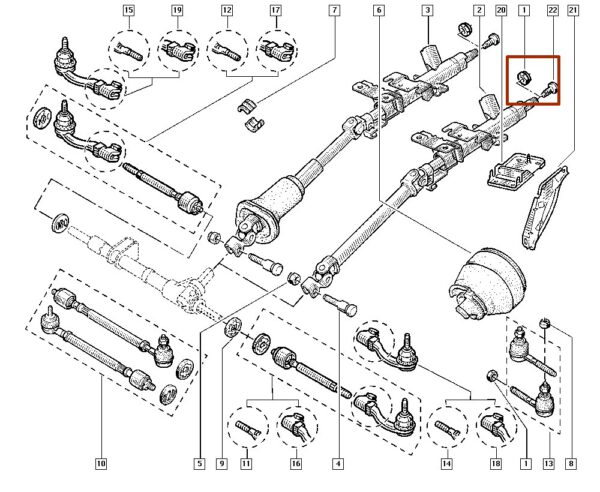 porca roscada de aco liga renault clio 7703032159