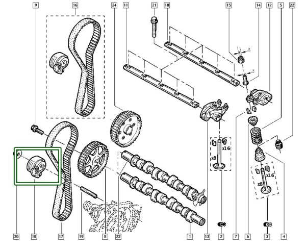 130705295r tensor de correia dentada renault clio