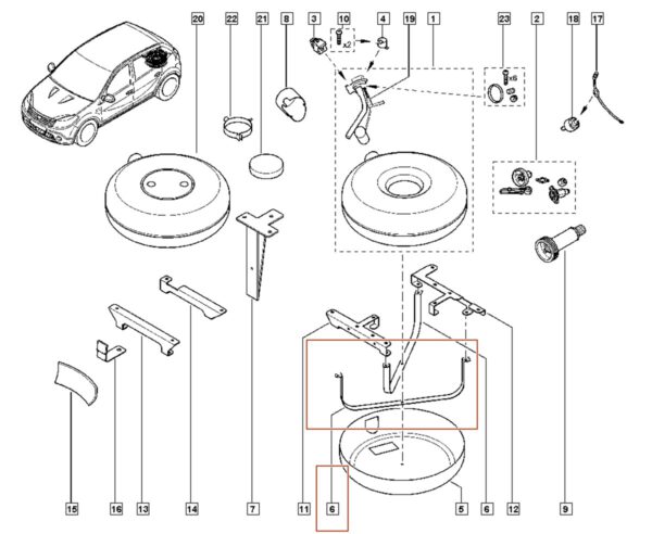 suporte fixação tanque combustivel renault logan 179a08855r