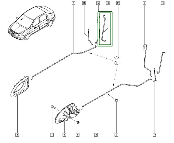 6001548761 haste trava fechadura renault logan sandero