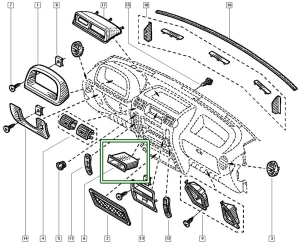 7700306553 porta objetos renault master trafic