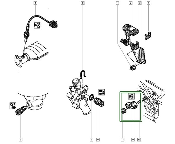 7700871678 sensor detonação renault megane