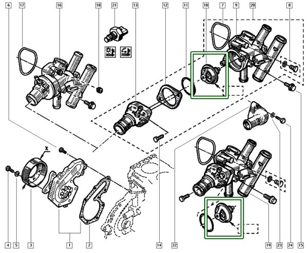 7700872314 valvula termostatica renault megane