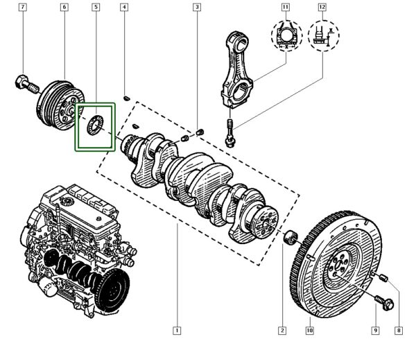 7701035677 calço metalico virabrequim renault master