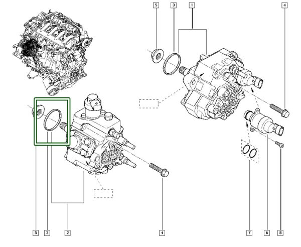 7701048962 anel de vedação bomba renault master