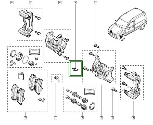 7701071172 parafuso sangria pinça de freio renault master clio laguna sandero megane kangoo clio twingo