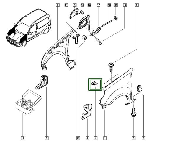 7703046048 presilha aço renault kangoo master