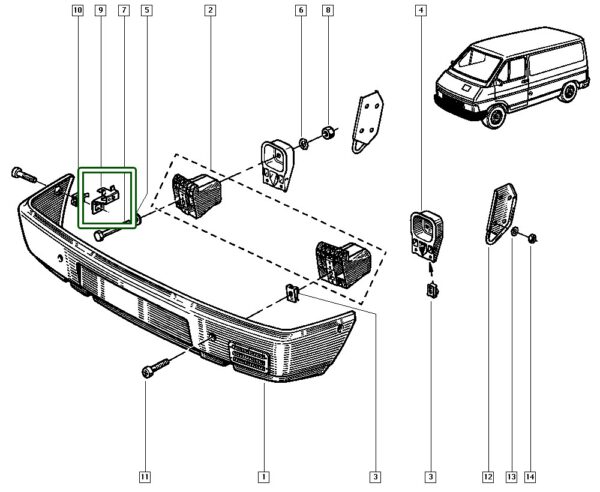 7750741322 suporte parachoque dianteiro renault trafic