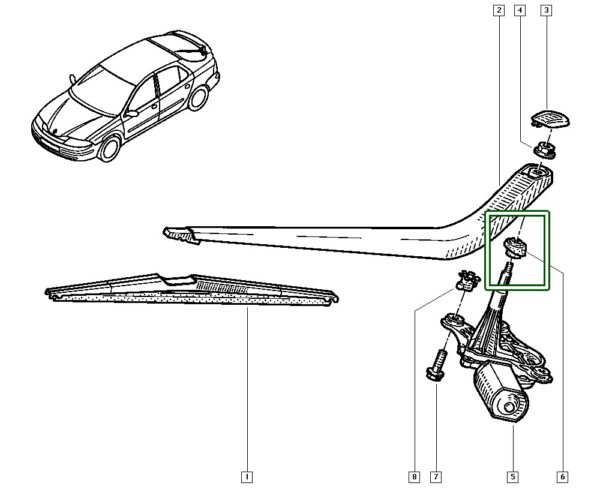 8200001917 bucha braço do limpador renault laguna 8200001917