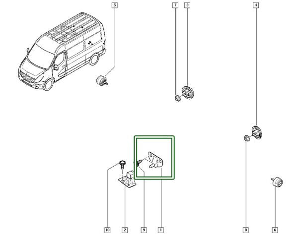 8200497819 batente trava fechadura renault master