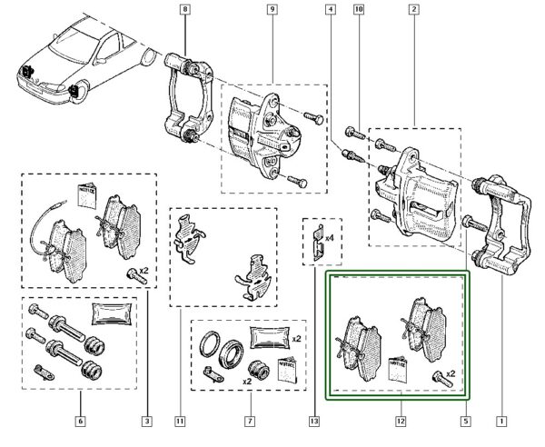 8201401794 pastilha de freio renault megane