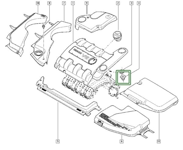 9635052180 bucha de apoi tampa de coletor renault laguna