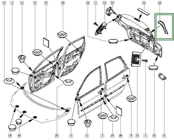 defletor tampa traseira renault scenic 8200309267