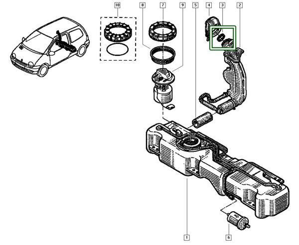 oring vedação bocal tanque renault master twingo 7701035567