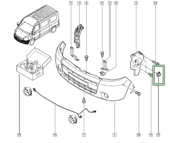 porca fixação m8x125 renault master duster trafic clio logan sandero 7703046151