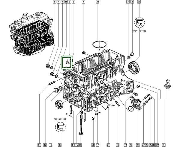 selo motor renault master trafic laguna 7703075018