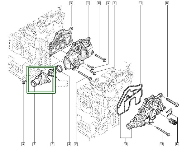 suporte valvula termostatica renault megane 8200561420