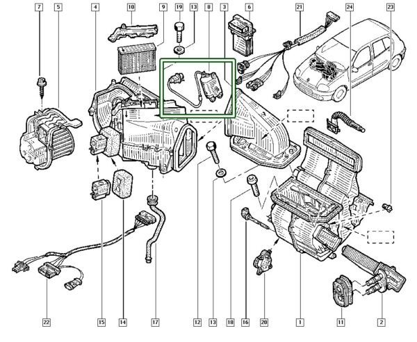 motor eletrico sistema climatização renault clio trafic 7701050887