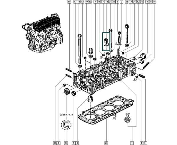 guia de valvula renault r21 espace 7700865898