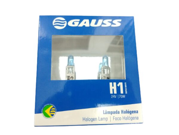 kit lâmpada farol milha gauss h1 24v/70w gl91h1