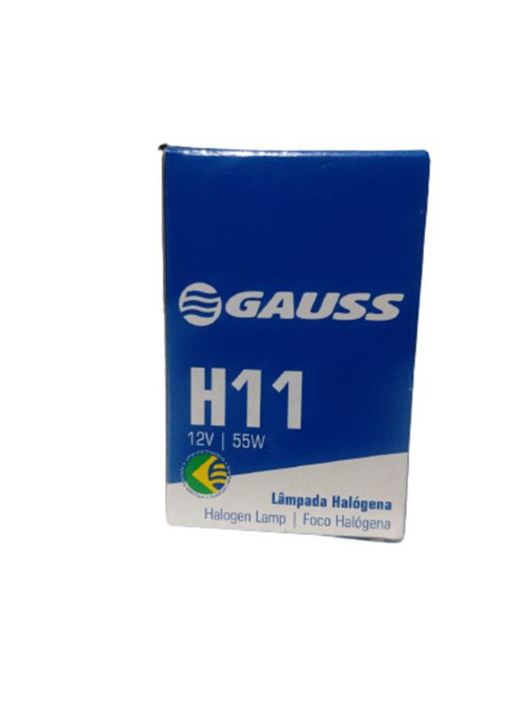 lâmpada halógena farol milha gauss h11 12v/55w gl24h11