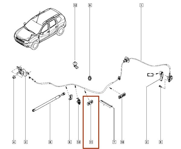 presilha plástica para tubos renault clio logan 7703079255