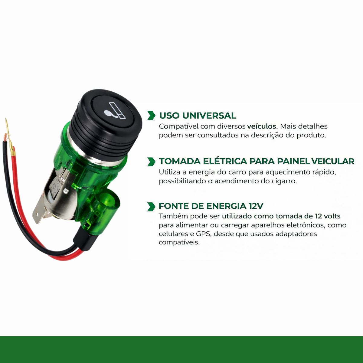 793001-2 acendedor de cigarro carro auto veicular universal completo 12v 7903001