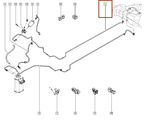 mangueira de combustível renault duster 175066432r