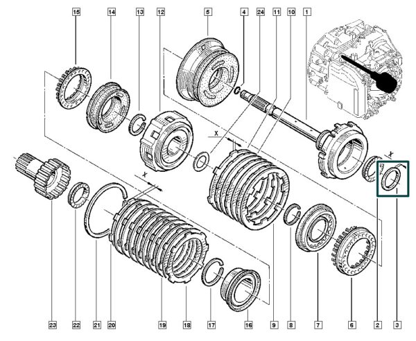 calço caixa de engrenagem renault