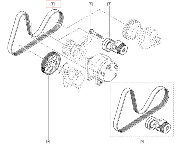 correia alternador 7pk1117 renault duster original 117205652r