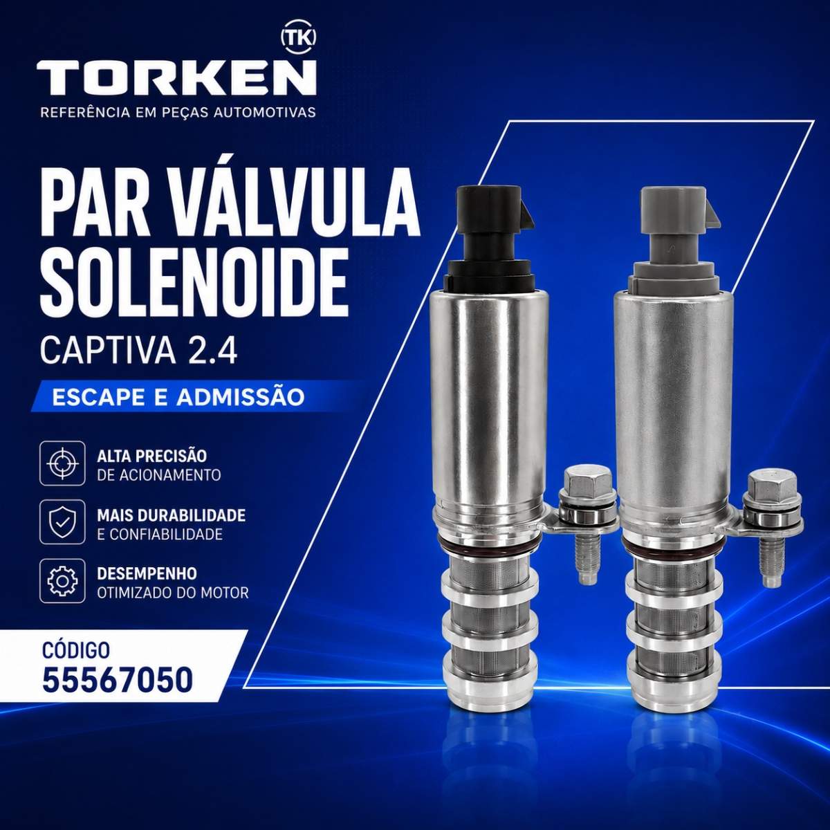 par valvula solenoide captiva 2.4 escape e admissão 12655420/12655421