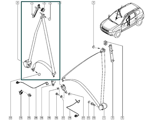 cinto de segurança dd renault duster 868841699r