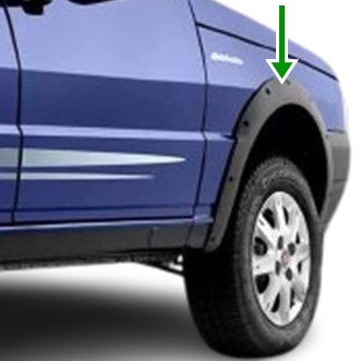 moldura paralama dianteiro direito uno way cinza escuro original - 100176755 moldura paralama dianteiro direito fiat uno way 100176755