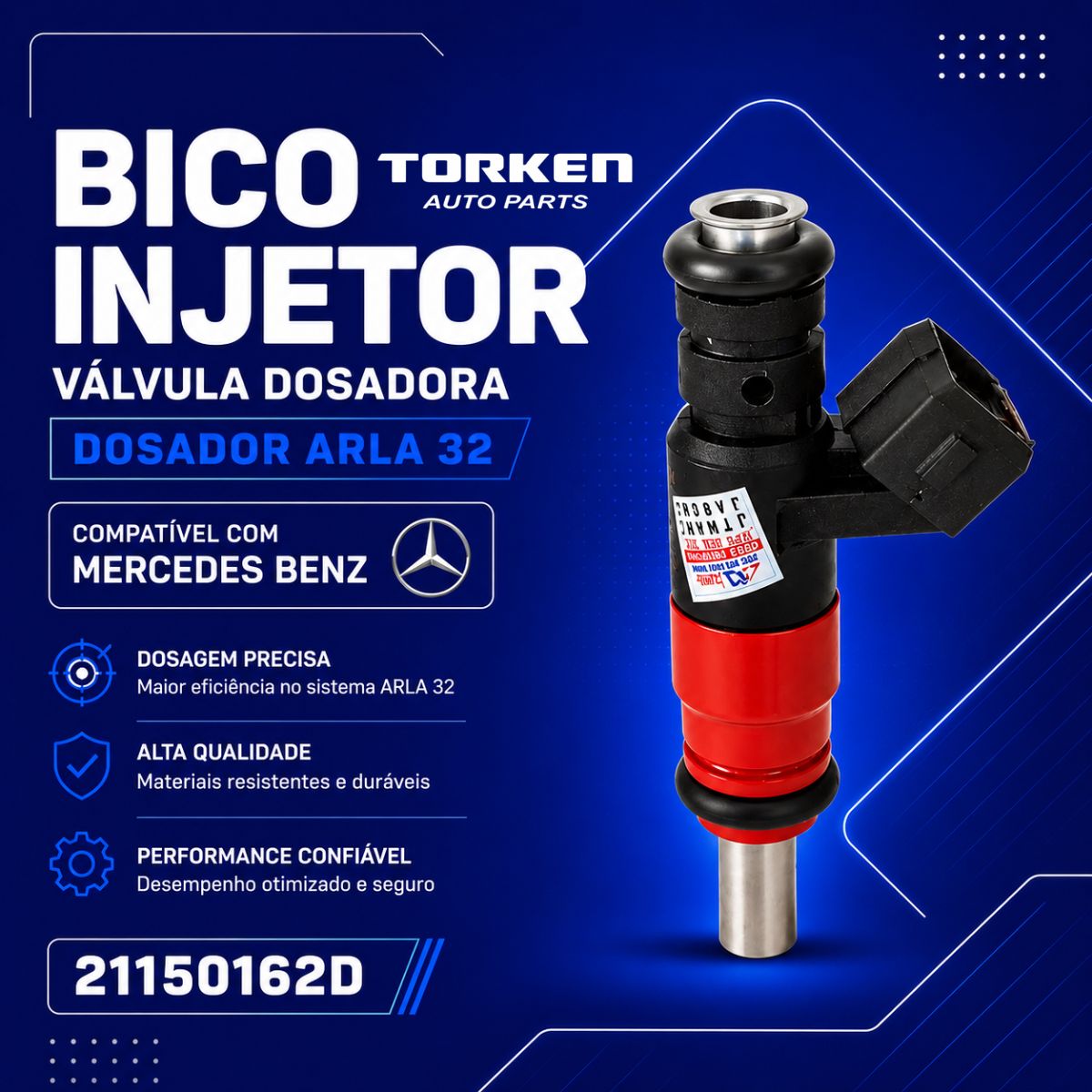 bico injetor valvula dosadora torken dosador arla 32 mercedes bens 21150162d