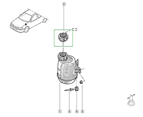 tampa reservatório de Água renault clio 8200048024
