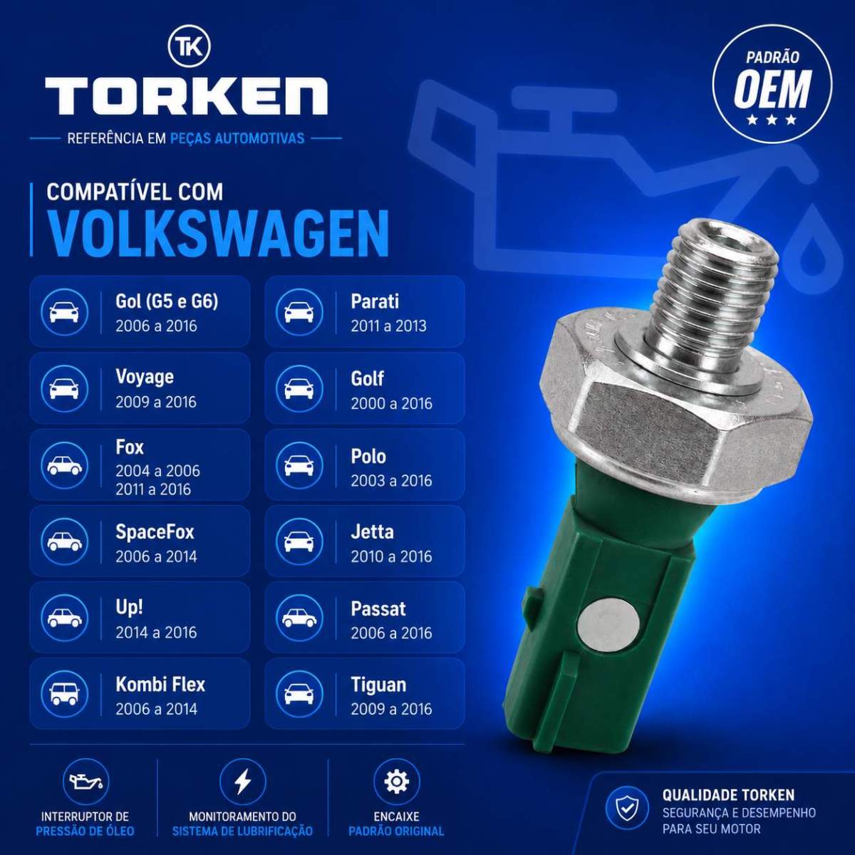 interruptor cebolinha Óleo vw fox spacefox crossfox 036919081c
